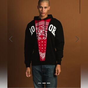 Crooks & Castles Black and Burgundy Graphic Sweater